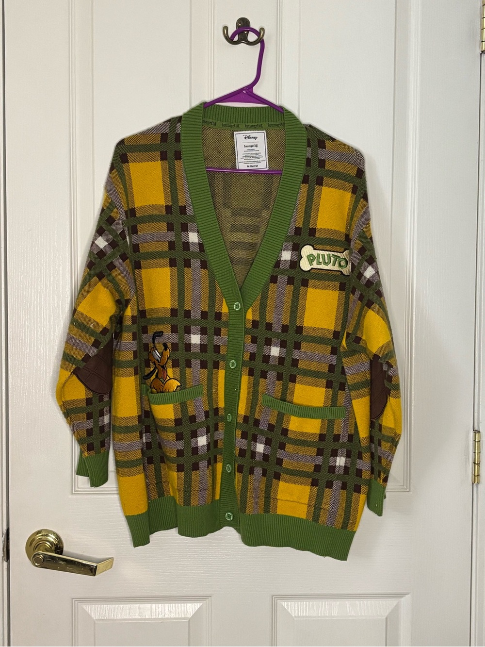 Loungefly Disney Pluto 95th Anniversary Plaid Knit Cardigan